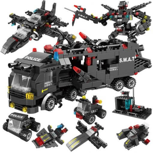 715pcs City Police Station Building Blocks SWAT Team Truck Educational Toy For Boys 8