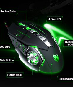 Pro Gamer Gaming Mouse Adjustable Wired Optical LED USB Cable Silent Mouse for laptop PC 8