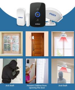 Wireless Smart Doorbell Alarm with LED Light and 32 Songs and Waterproof Touch Button 8