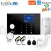 Wifi GSM 433 MHz Wireless Alarm System & Wired Detector Burglar Alarms RFID Card TFT LCD Touch Keyboard
