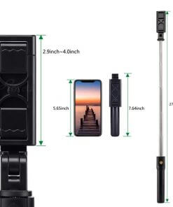 Roreta 3 in 1 Wireless Bluetooth Selfie Stick Foldable Mini Tripod Expandable Monopod with Remote Control for iPhone IOS Android 4