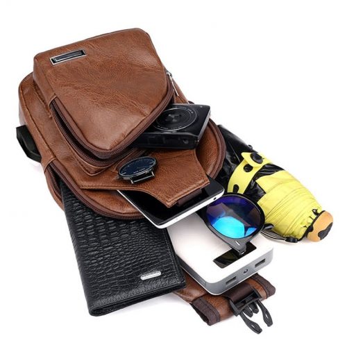 Luxury Men's USB Charging Casual Shoulder Bag 10