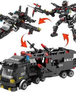 715pcs City Police Station Building Blocks SWAT Team Truck Educational Toy For Boys 10