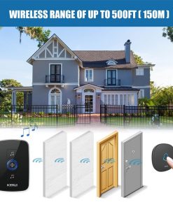 Wireless Smart Doorbell Alarm with LED Light and 32 Songs and Waterproof Touch Button 6